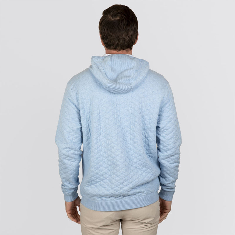 The Wallace Hooded Sweater Heathered Vista Blue