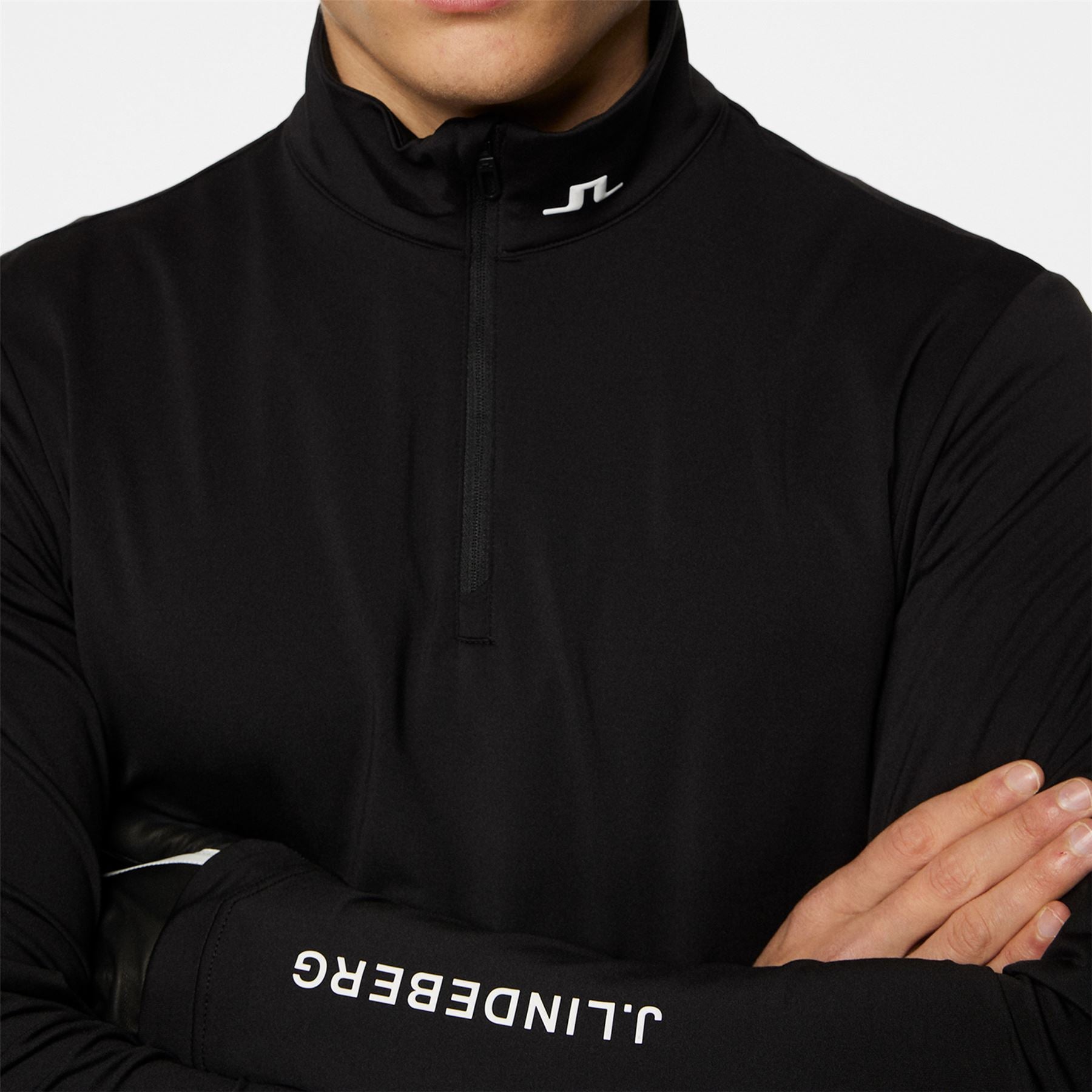 J.Lindeberg Tour Tech Light Mid Layer Black | TRENDYGOLF USA