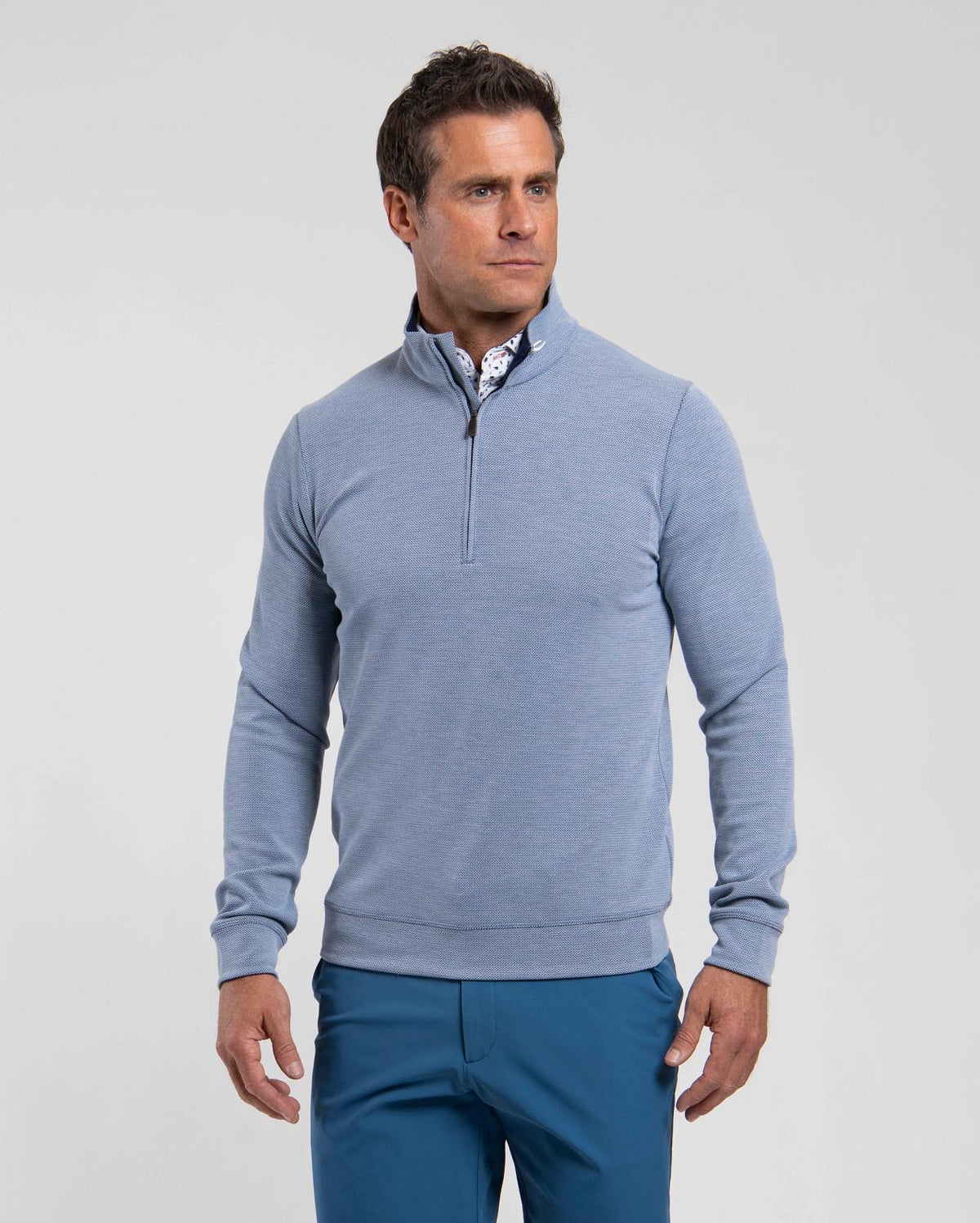 Essentials Half Zip Vapor Blue/Atlanta Blue