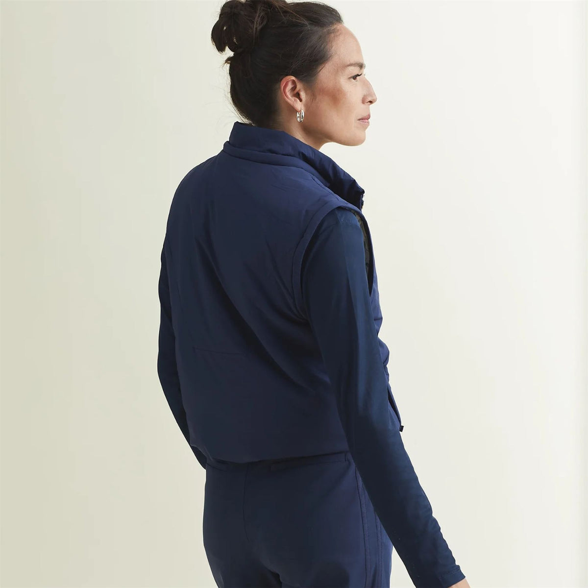 Womens Fait Tout Hooded Jacket Vest Dress Blues