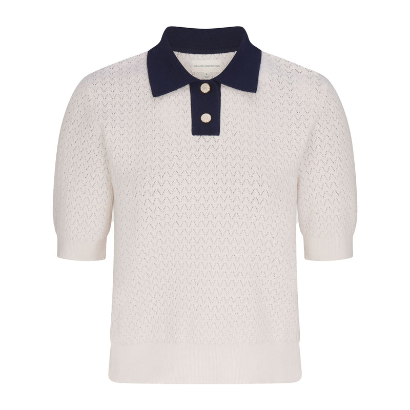 Womens Christy Polo Pinky White/Legacy Navy