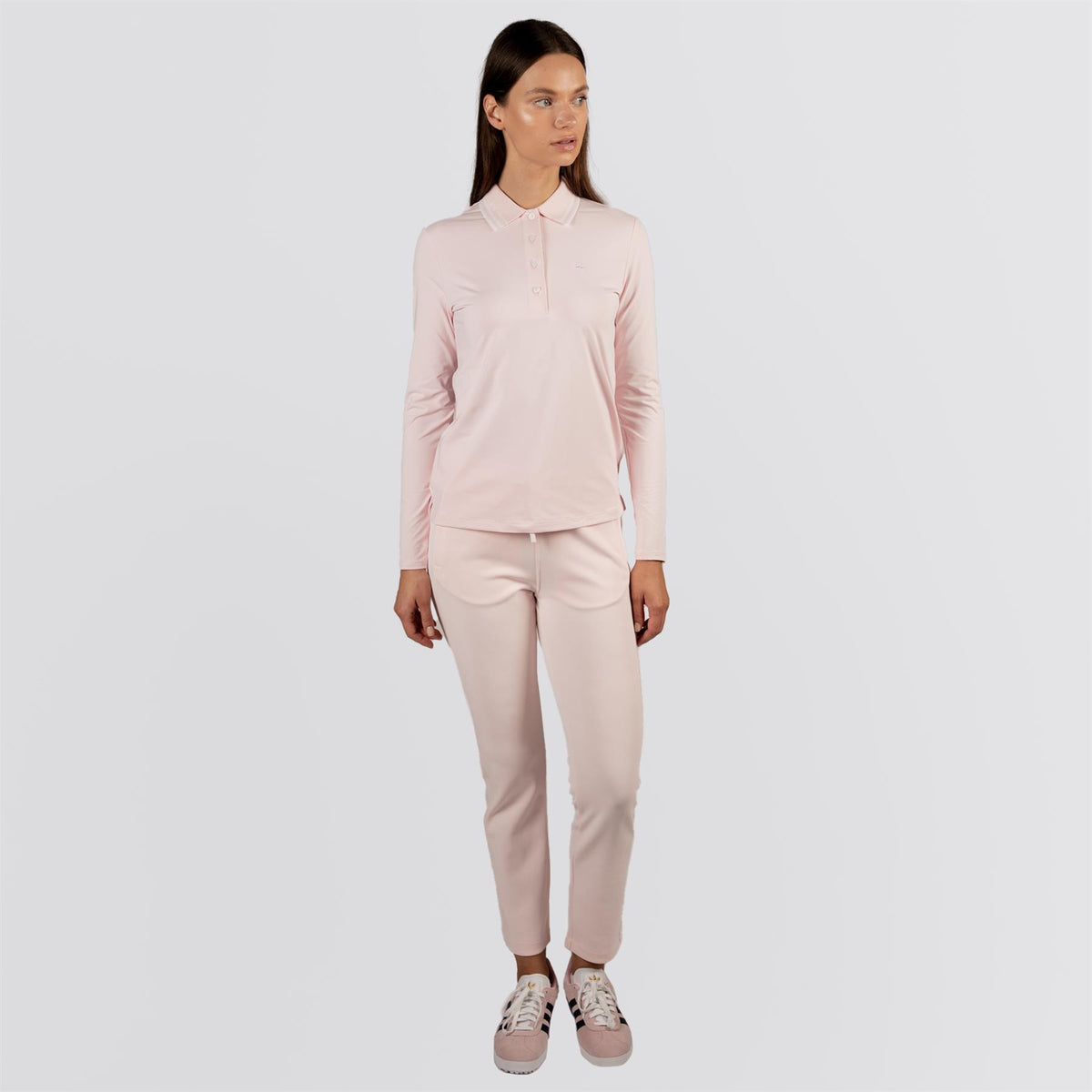 Womens LS Polo Pink
