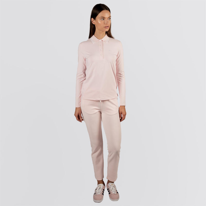 Womens LS Polo Pink
