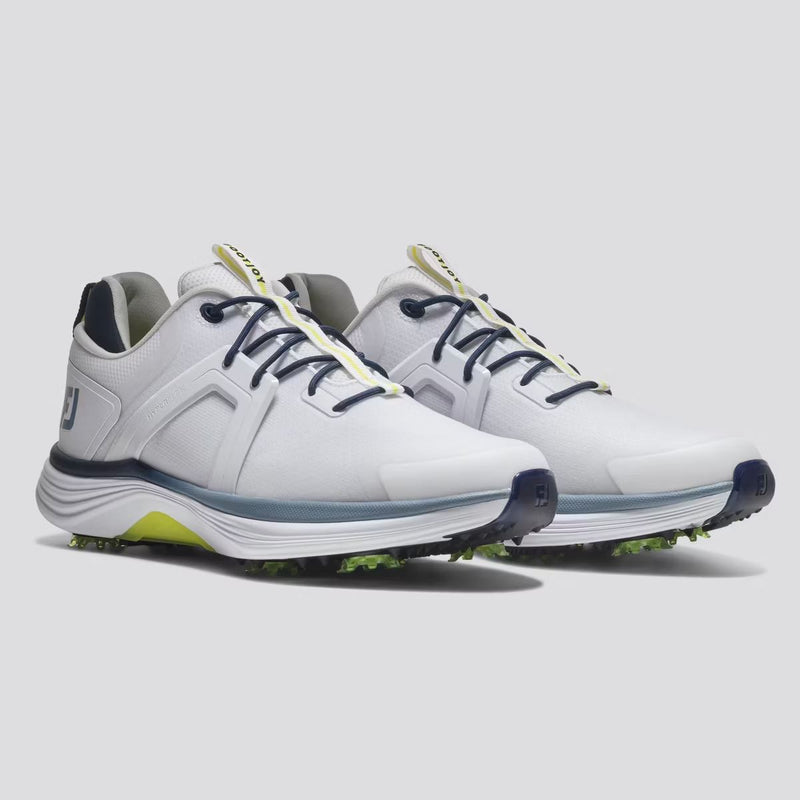HyperFlex Cleated Laced Golf Shoes White/Blue/Lime