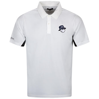 Malbon Golf Evergreen Paneled Performance Pique Polo White