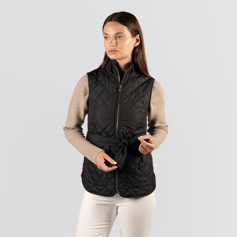 Womens Scout Diamond Quilted Travel Vest Black