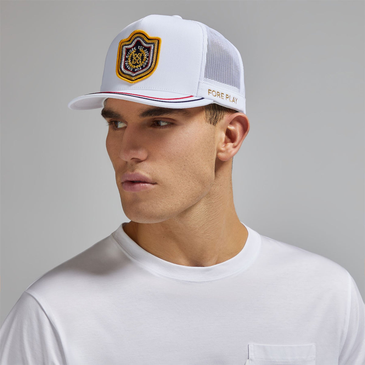 Bullion Stretch Twill Snapback Cap Snow