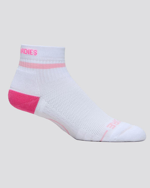 Pray For Birdies Quarter Socks Snow/Knockout Pink