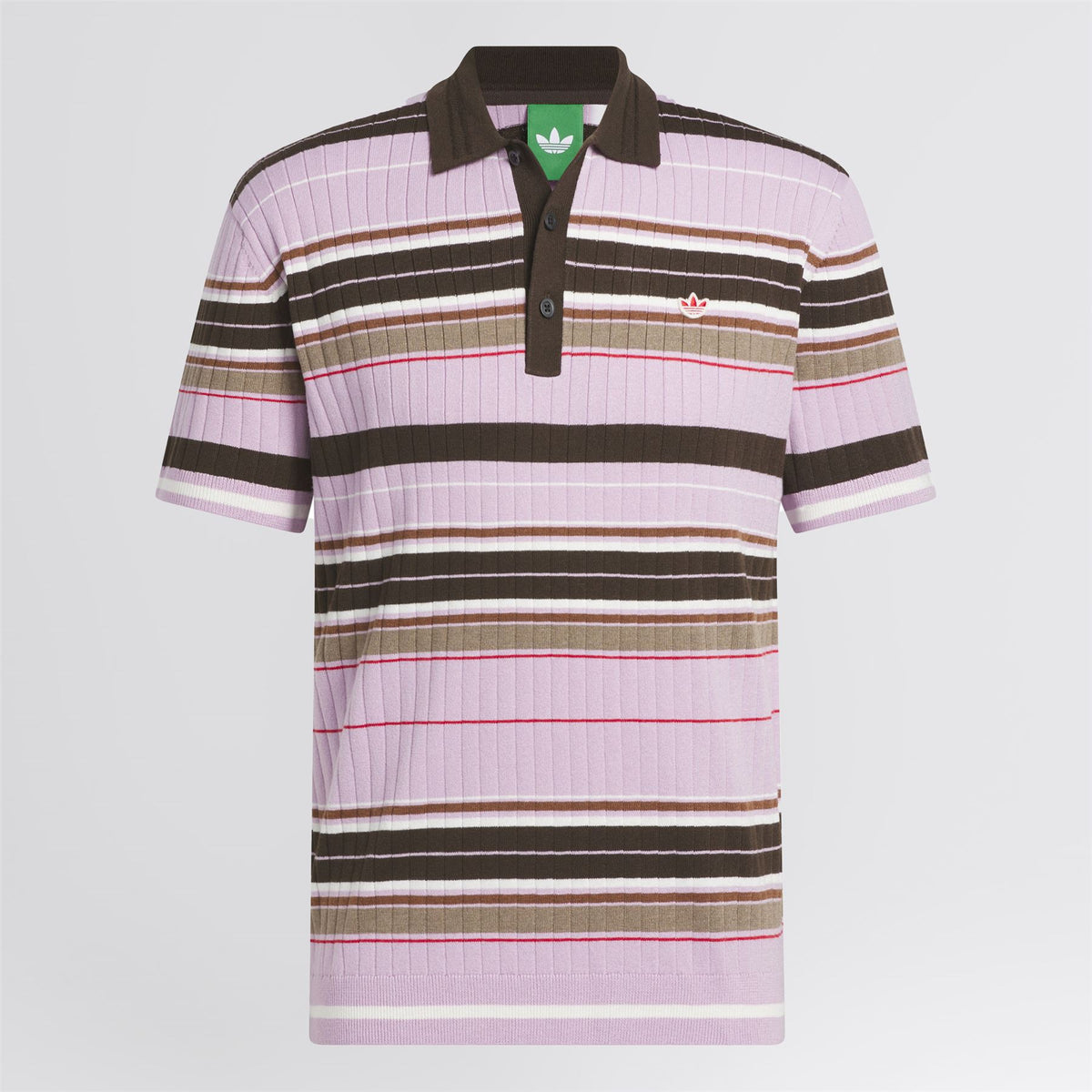 Orignals Knit Stripe Polo Bliss Lilac/Dark Brown