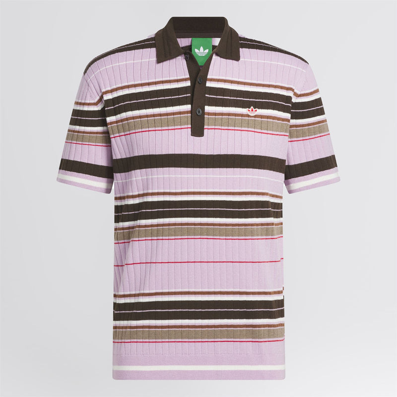 Orignals Knit Stripe Polo Bliss Lilac/Dark Brown