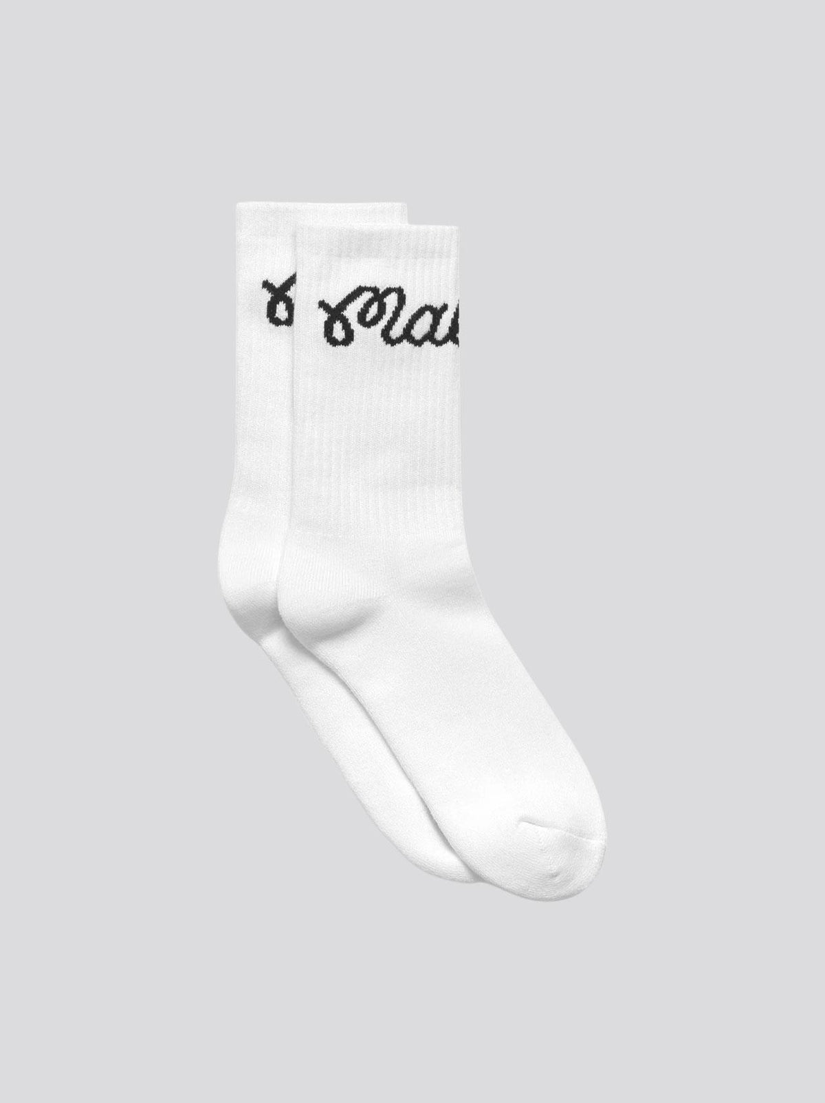 Bon Script Socks White