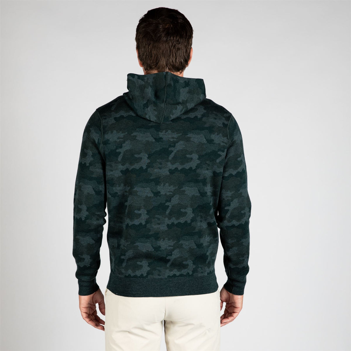 Reversible Camo Popover Hoodie Deep Verdant