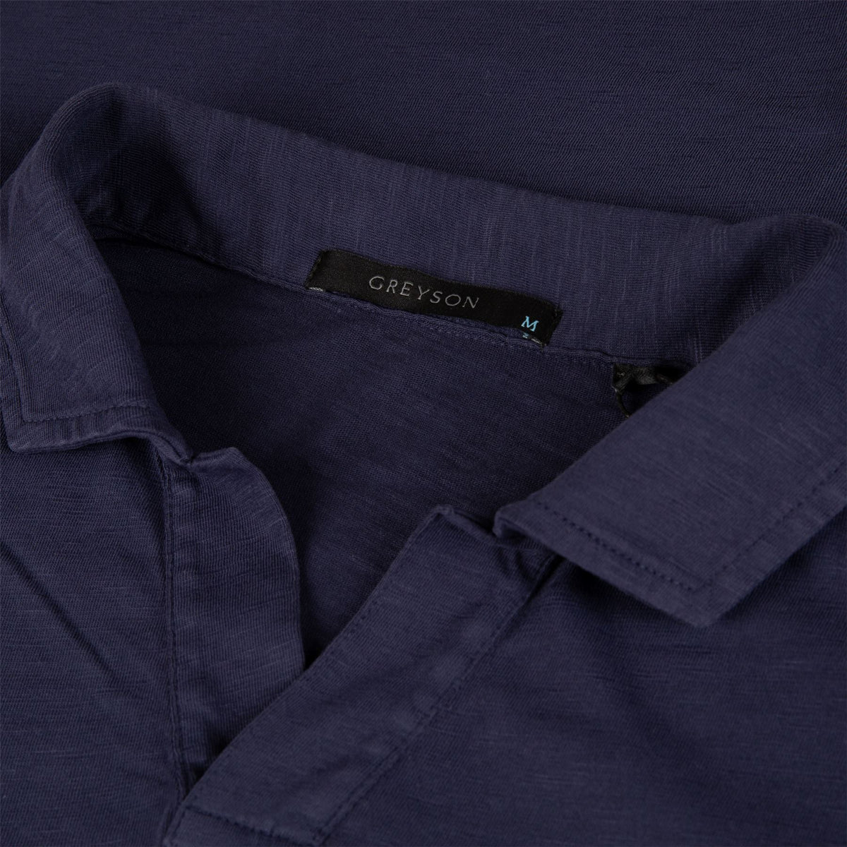 Alpha Slub Johnny Collar Polo Maltese Blue