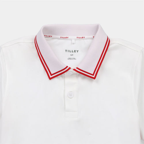 Tech Jersey Club Polo White/Sport Red