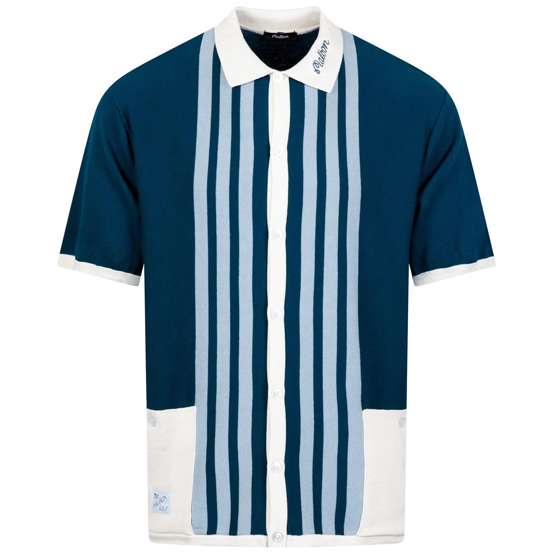 【MALBON GOLF】[VACATION CLUB] Gabbiano Knit Button Up ■MAN GABBIANO KNIT BUTTON UP – Malbon Golf