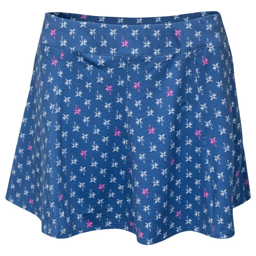 Womens Printed Elite Wicking Jersey Skort 15" French Blue Palms - 2021