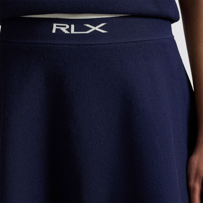 RLX Womens A-Line Mesh Sweater Skirt Refined Navy/White Splash