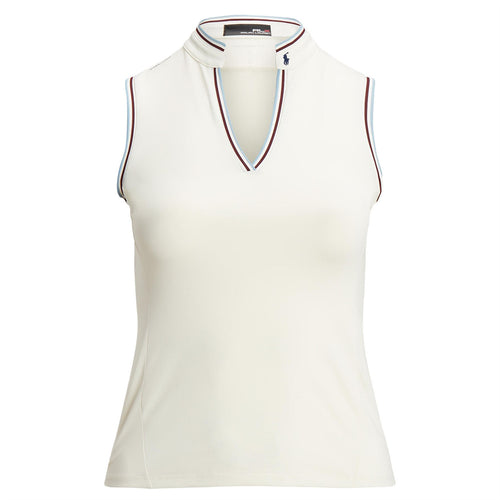 Womens Tailored Fit Pique Sleeveless Shirt Parchment Cream - AW23