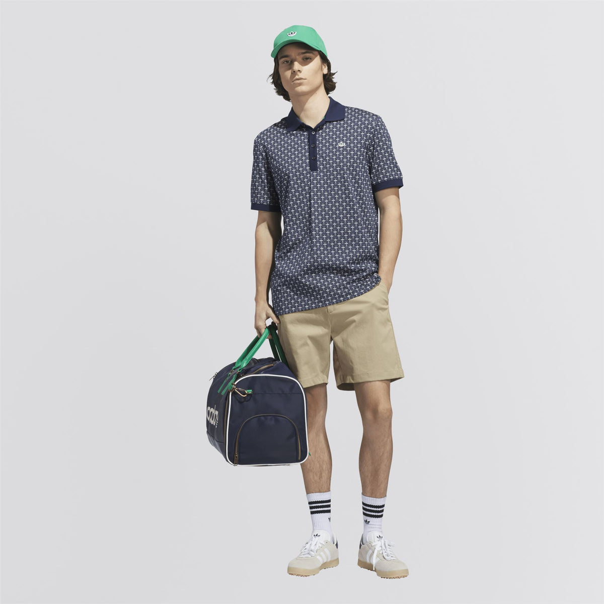 Originals All Over Trefoil Polo Night Indigo/Chalk White