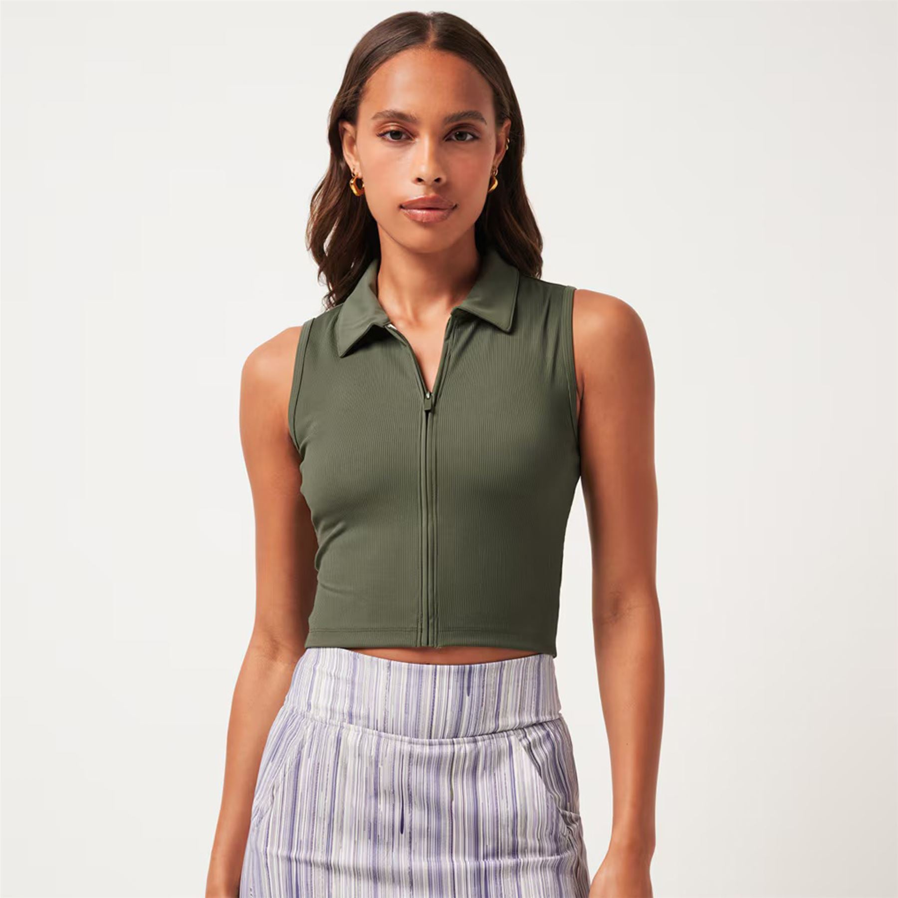 Womens Midline Sleeveless Polo Clover