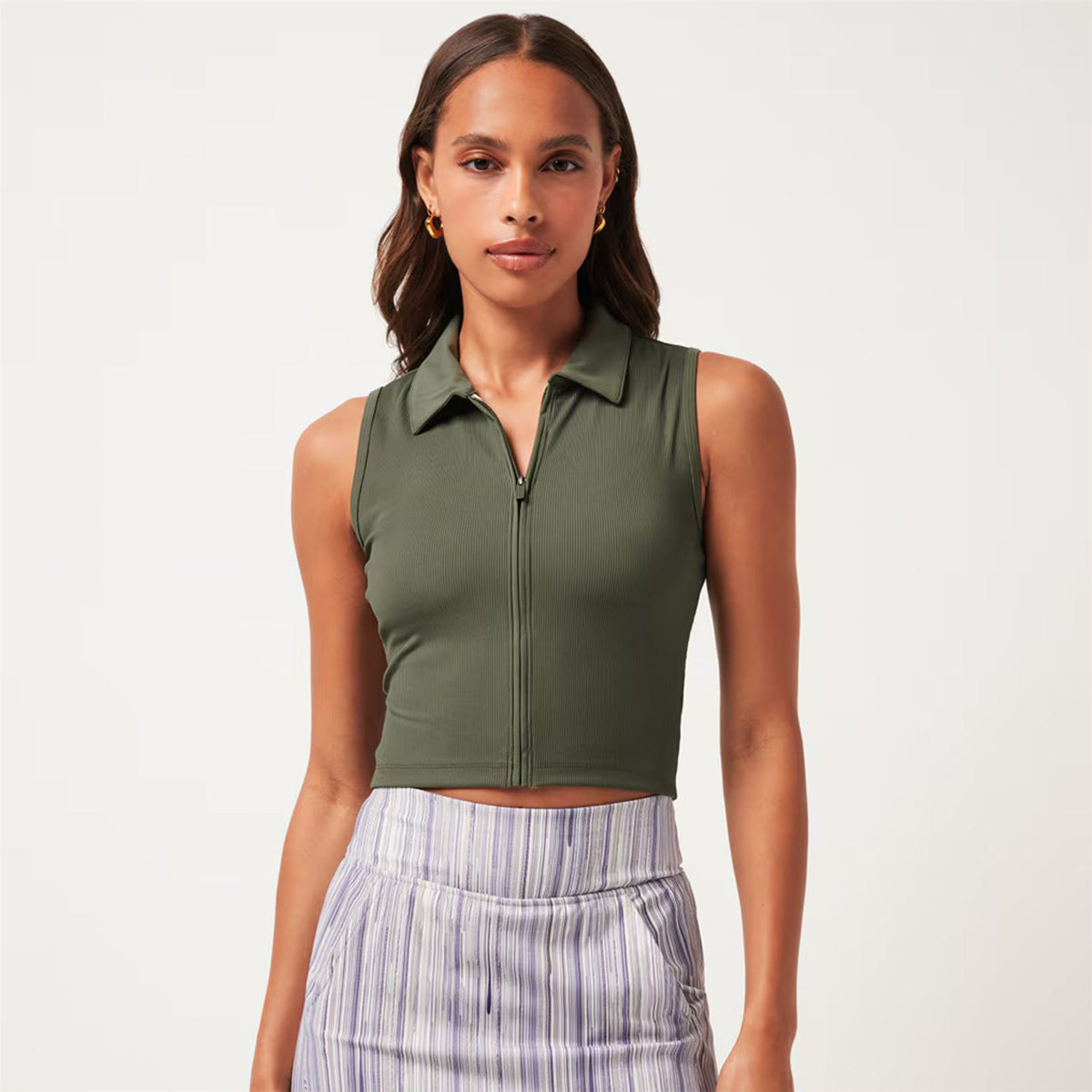 Womens Midline Sleeveless Polo Clover
