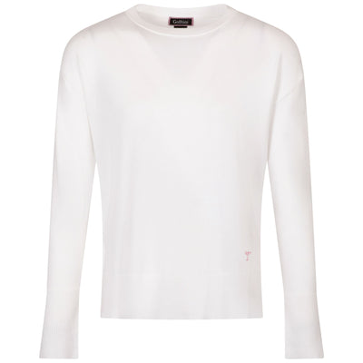 Womens Relaxed Fit Crew Neck Sweater White - SS24