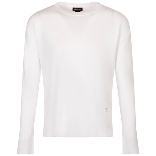 Womens Relaxed Fit Crew Neck Sweater White - SS24
