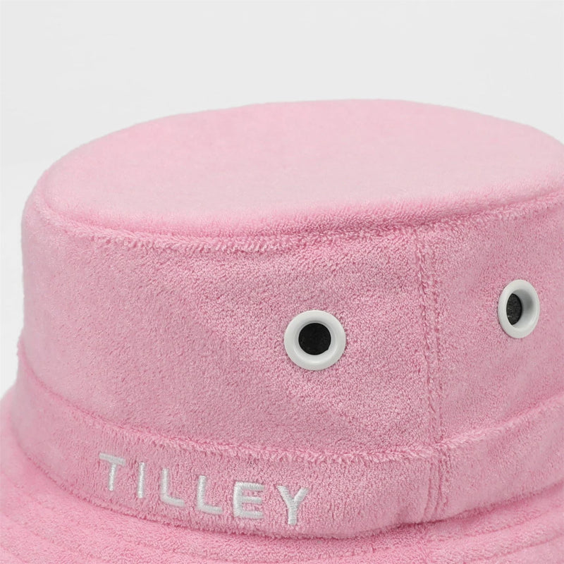Womens Terry Towel Sport Bucket Hat Lilac Pink