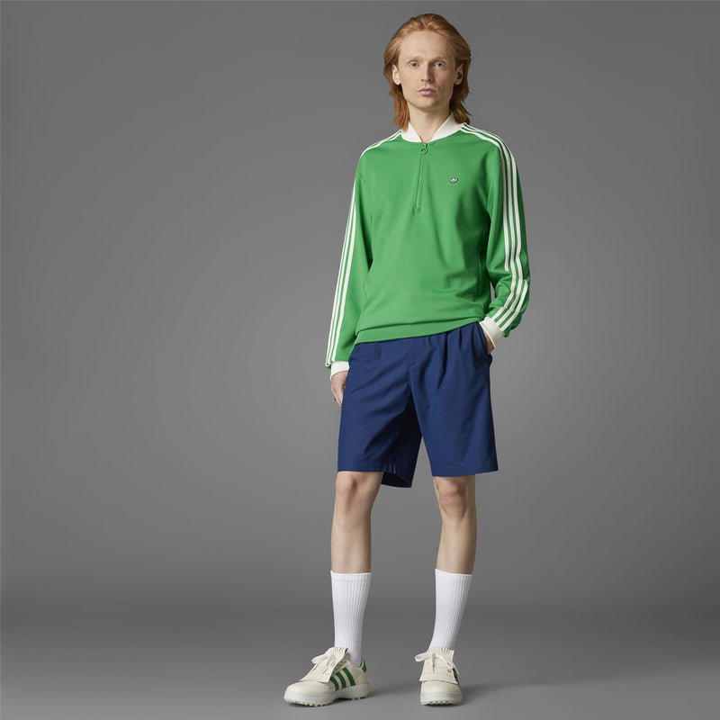 Three Stripes Quarter Zip Green