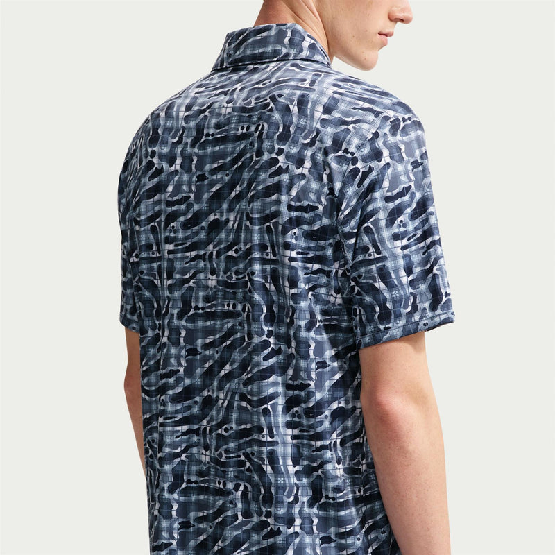 Dri-Fit Par Tartan Camo Golf Polo Short Sleeve Diffused Blue