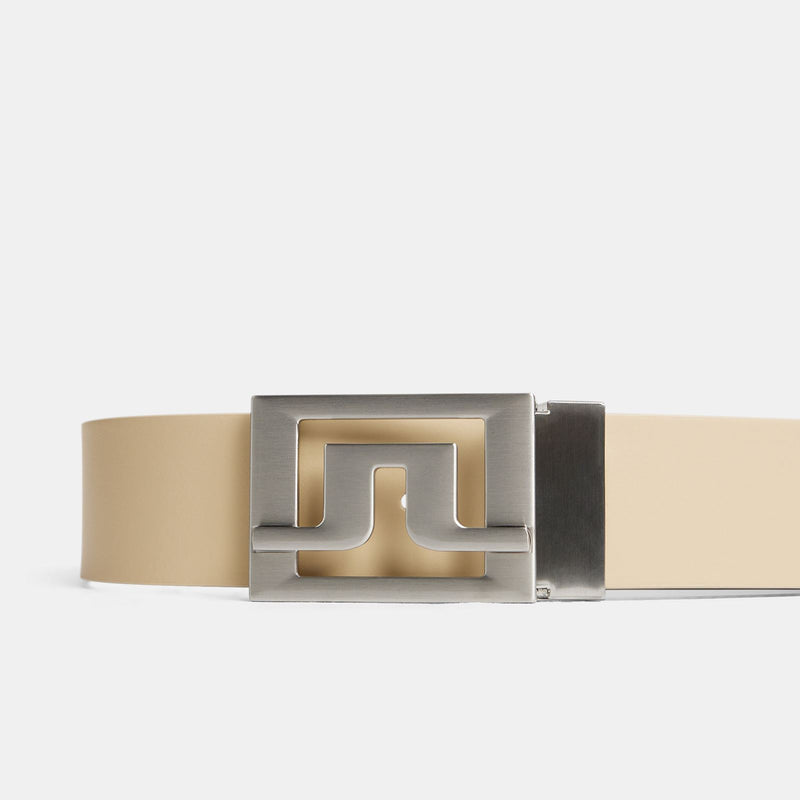 Slater Matte Leather Detachable Belt Safari Beige