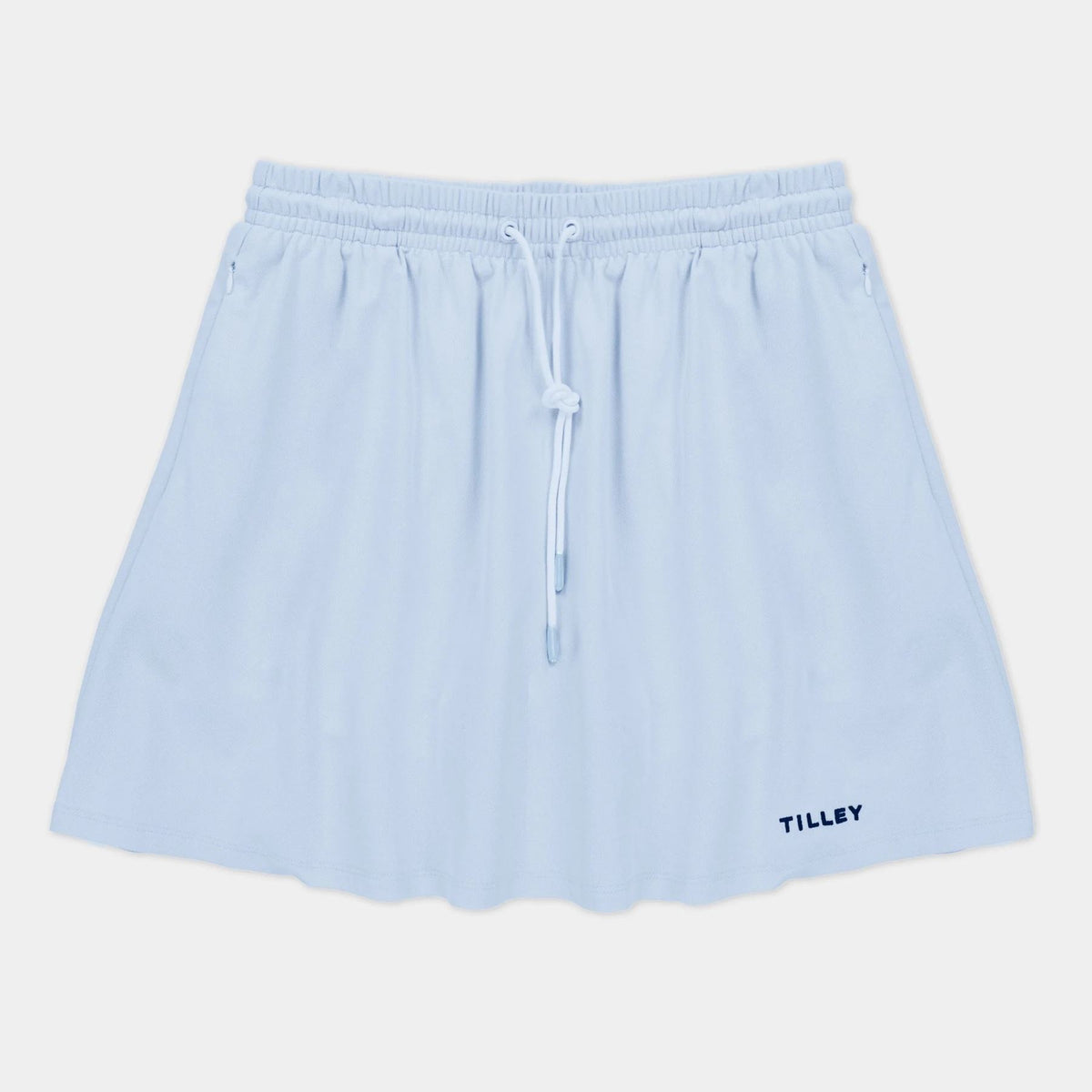Womens Preppy Pique Mini Skirt Baby Blue/Navy