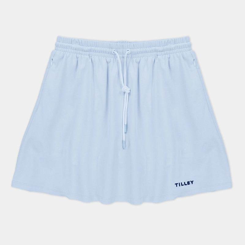Womens Preppy Pique Mini Skirt Baby Blue/Navy