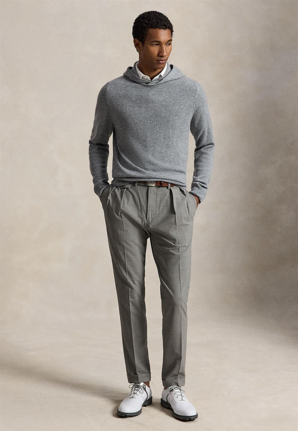 RLX Washable Cashmere Sweater Metalic Grey Heather
