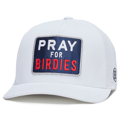 Pray For Birdies Stretch Twill Snapback Hat Snow - SS24