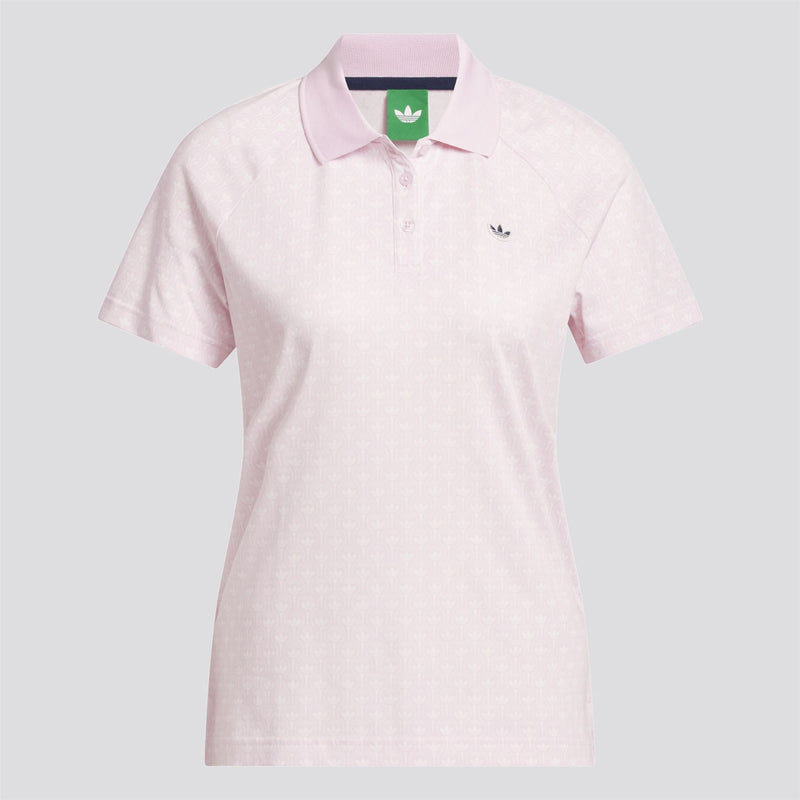 Womens Originals All Over Trefoil Polo Clear Pink/Chalk White