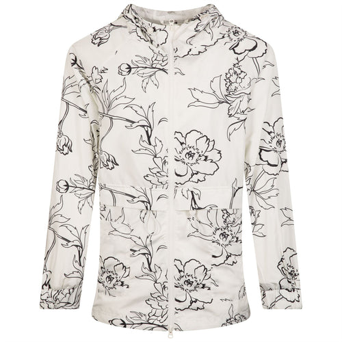 Womens Printed Windbreaker White Floral - AW23