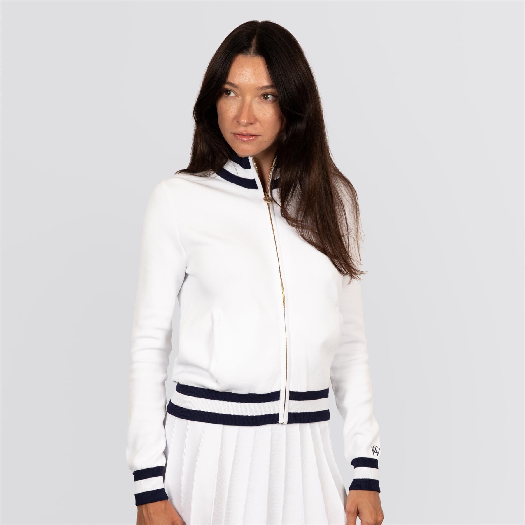 Womens Anne Cardigan White/Legacy Navy