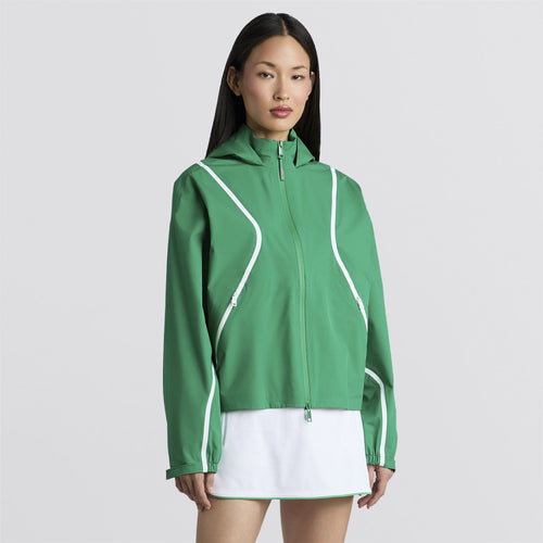 Paneled Waterproof Hooded Jacket Dark Clover