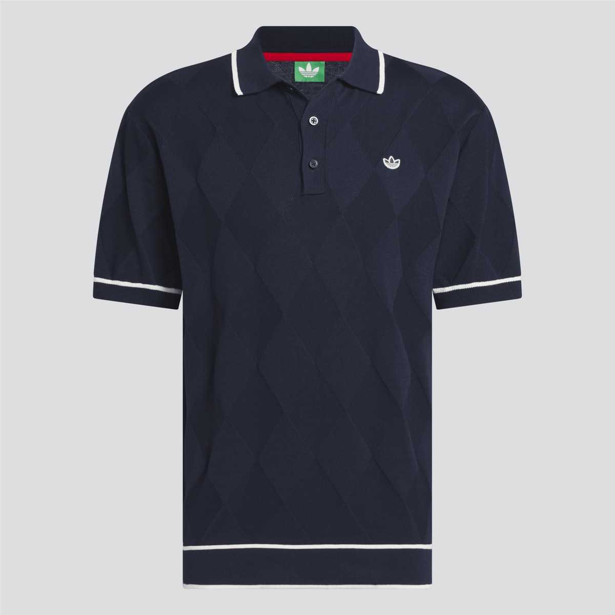 Argyle Knit Polo Night Indigo