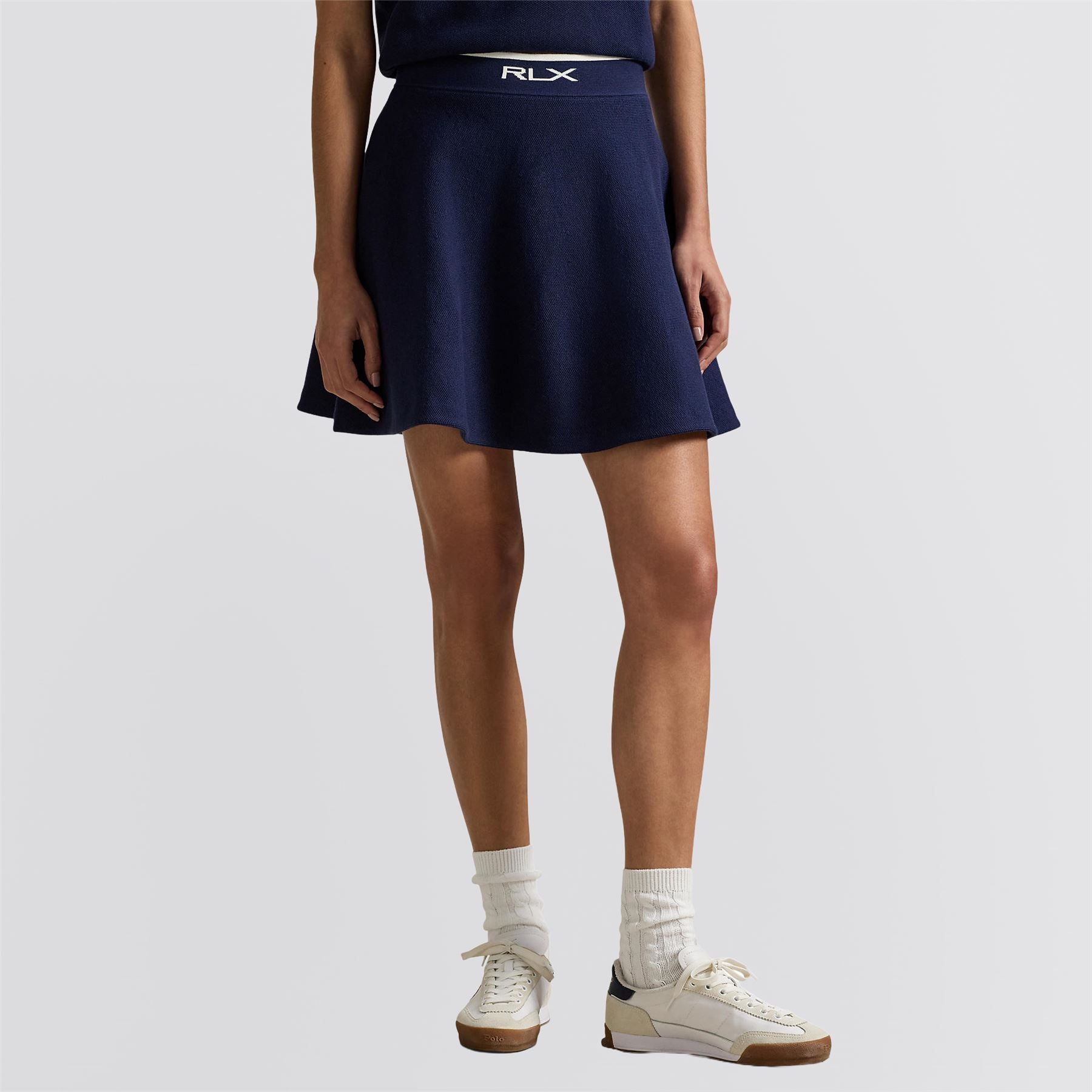 RLX Womens A-Line Mesh Sweater Skirt Refined Navy/White Splash