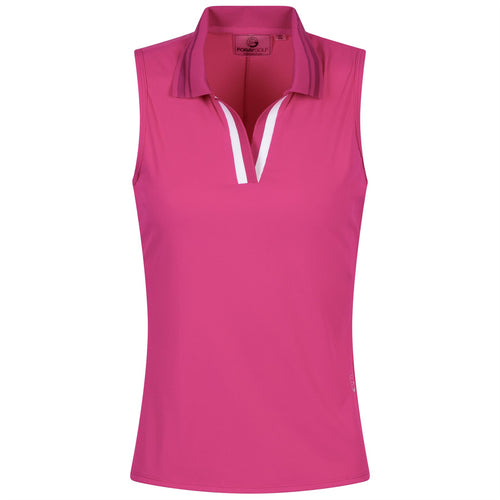 Womens V-Neck SL Rib Polo Rave - SS25