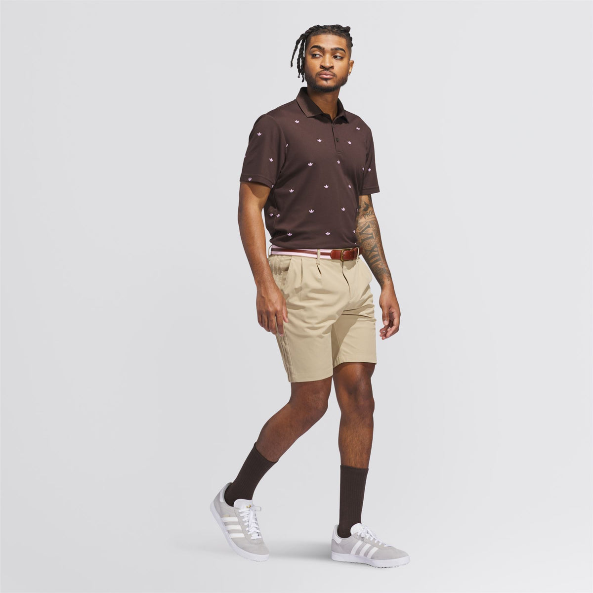 Originals Printed Trefoil Polo Dark Brown