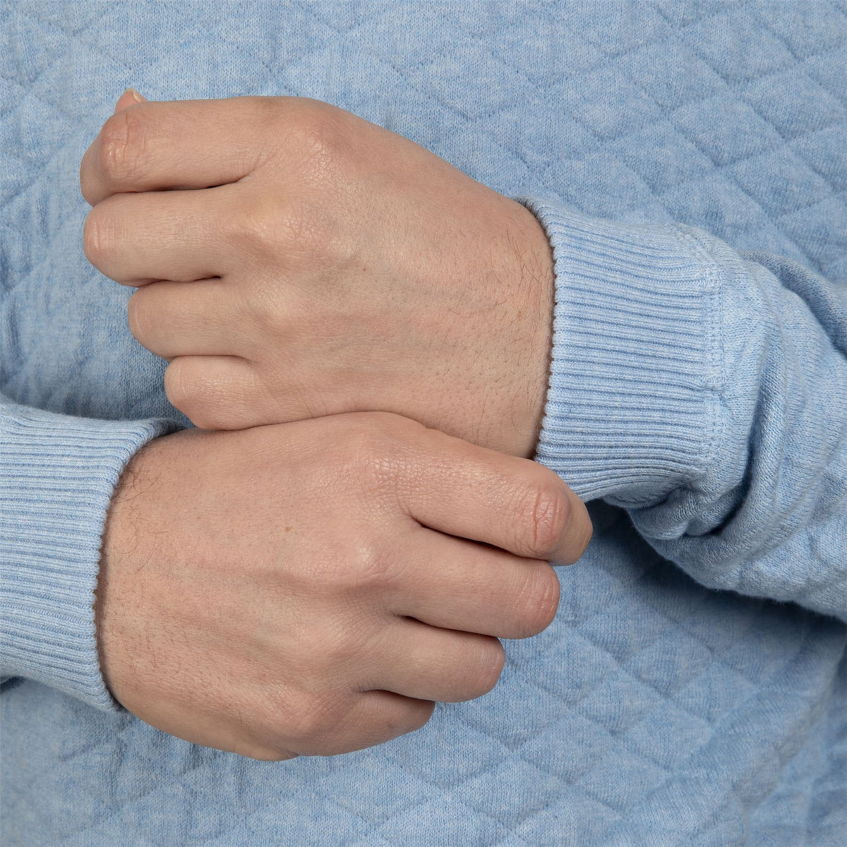 The Ward Jacquard Sweater Heathered Vista Blue