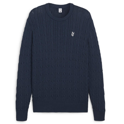X QGC Cable Knit Sweater Dark Night