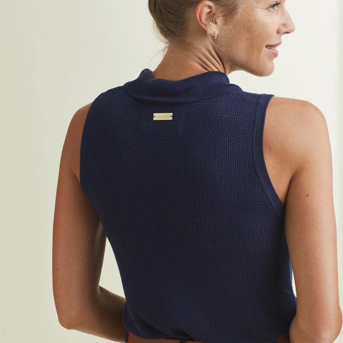 Womens Crochet Sleeveless Top Dress Blues