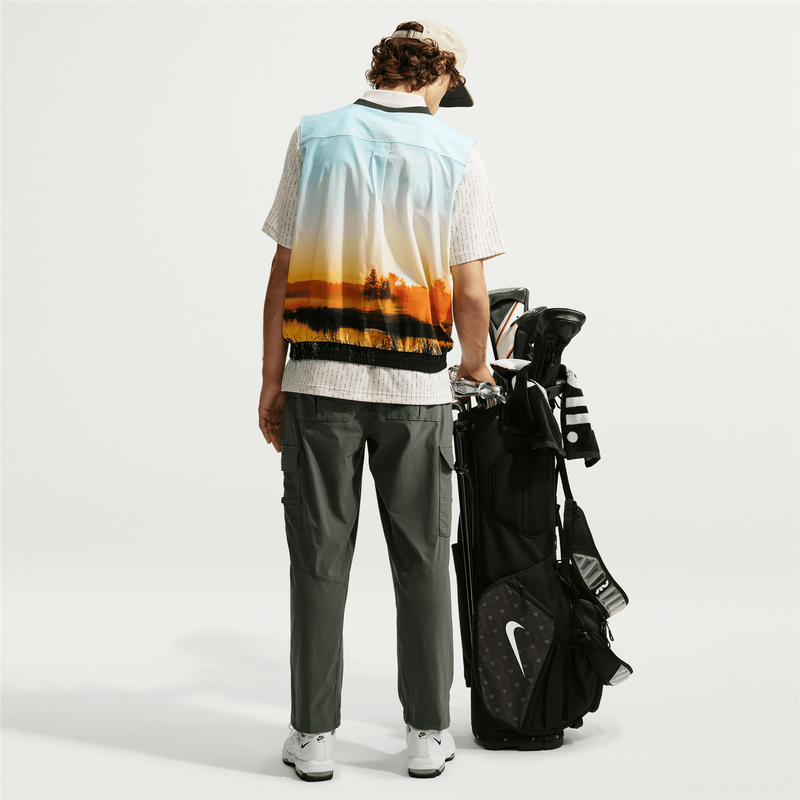 Dri-Fit Fairway Fresh Printed Wind Vest Oversized Fit Black
