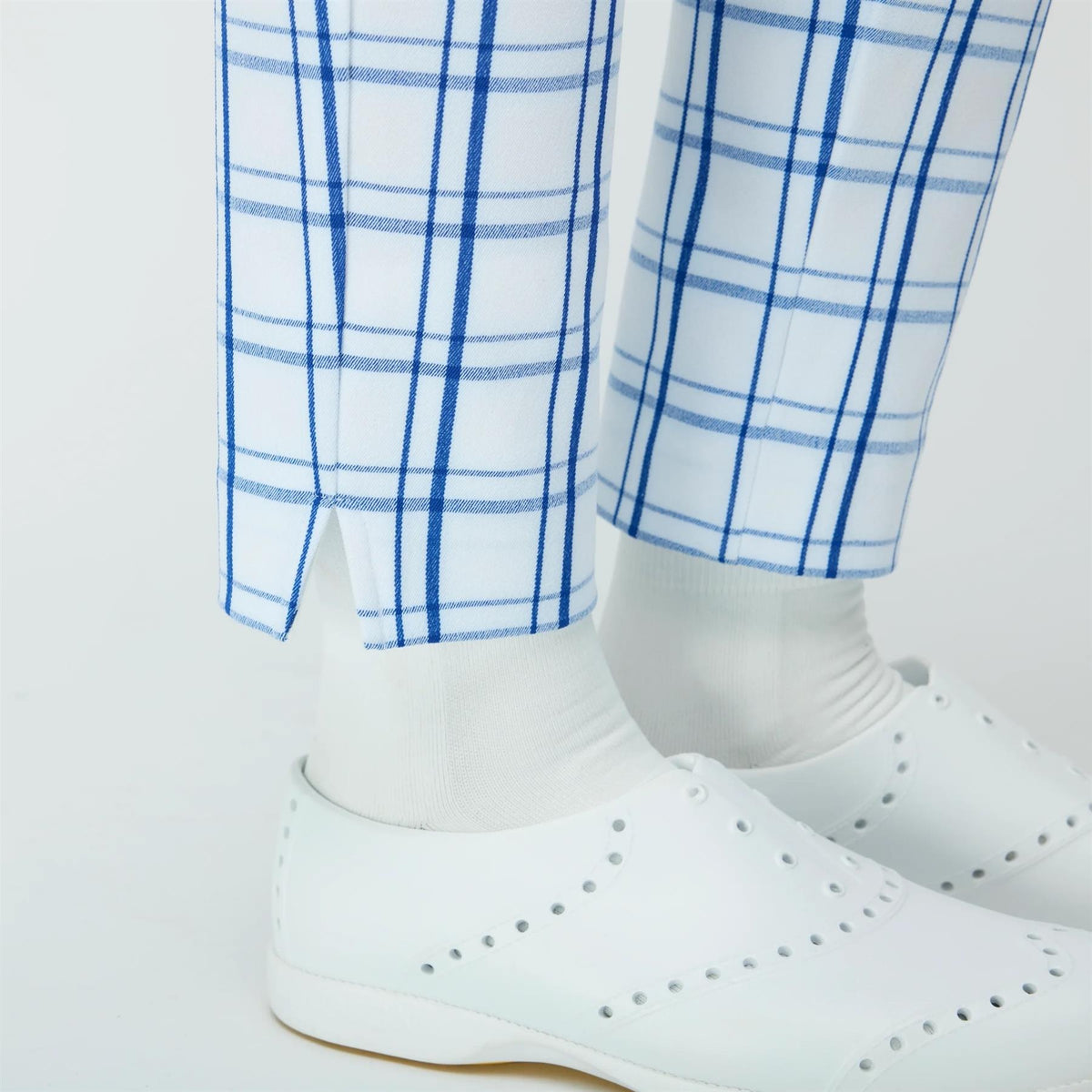 Womens Match Point Check Pant White/Blue Check