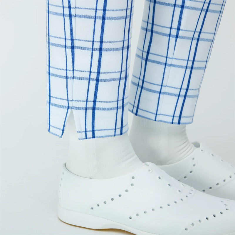 Womens Match Point Check Pant White/Blue Check