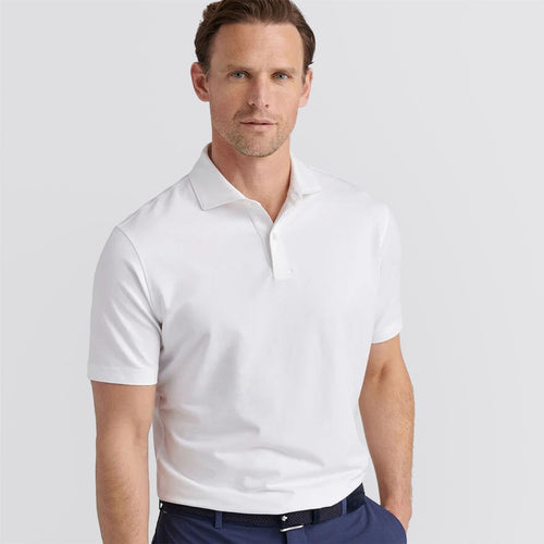 Albatross Cotton-Blend Pique Polo White